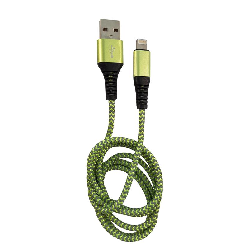 LC-Power LC-C-USB-Lightning-1M-7 MFI USB A to Lightning cable green grey 1m