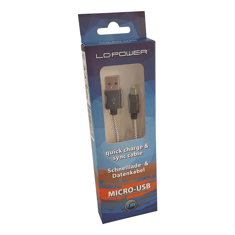 LC-Power LC-C-USB-MICRO-1M-1 USB A to Micro USB cable silver 1m