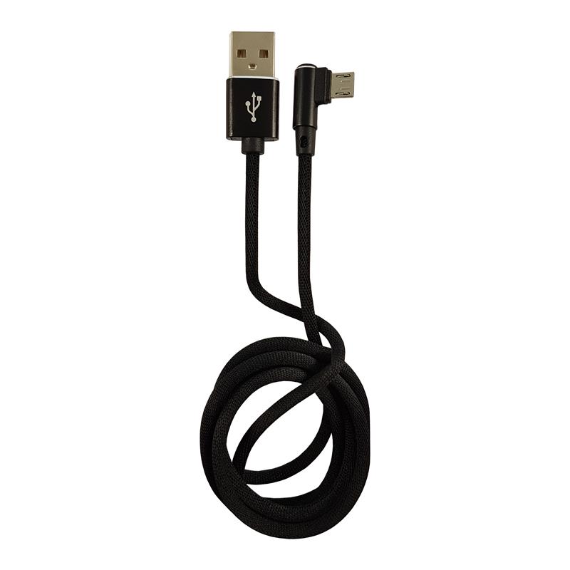 LC-Power LC-C-USB-MICRO-1M-2 USB A to Micro USB cable black angled 1m