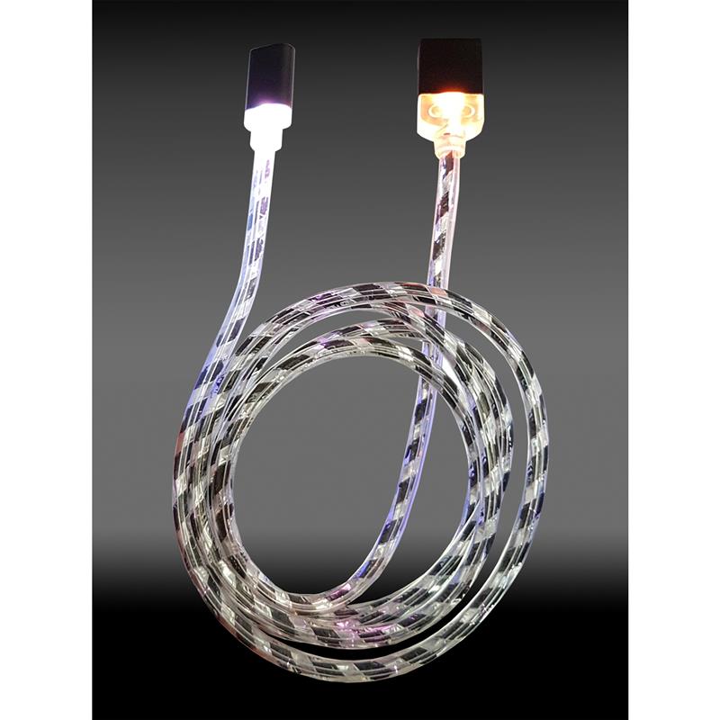 LC-Power LC-C-USB-MICRO-1M-8 USB A to micro USB cable black silver illuminated 1m