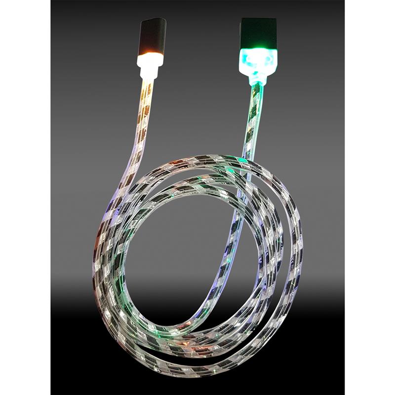 LC-Power LC-C-USB-MICRO-1M-8 USB A to micro USB cable black silver illuminated 1m