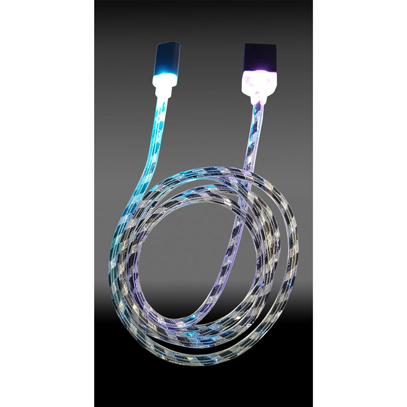 LC-Power LC-C-USB-MICRO-1M-8 USB A to micro USB cable black silver illuminated 1m