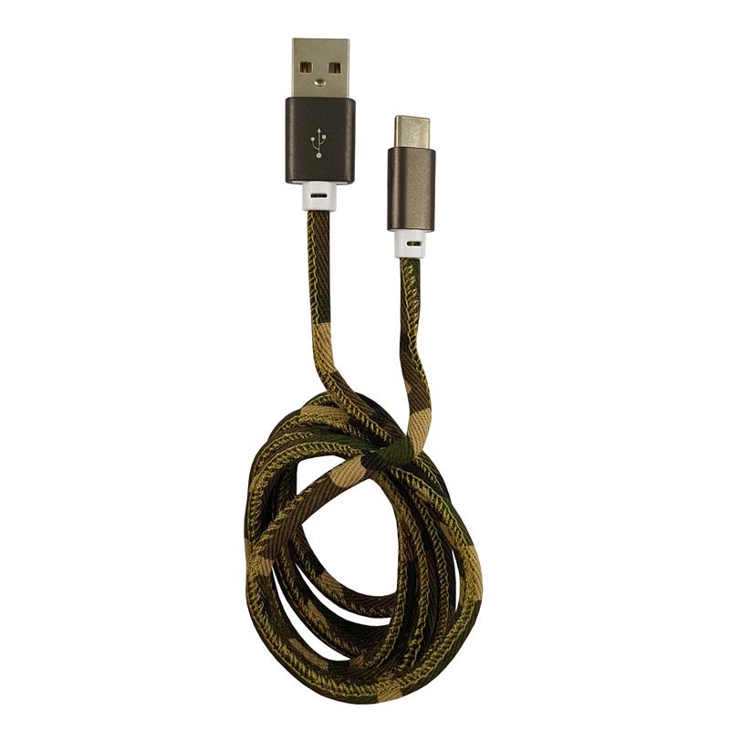 LC-Power LC-C-USB-TYPE-C-1M-5 USB A to USB Type-C cable camouflage green 1m