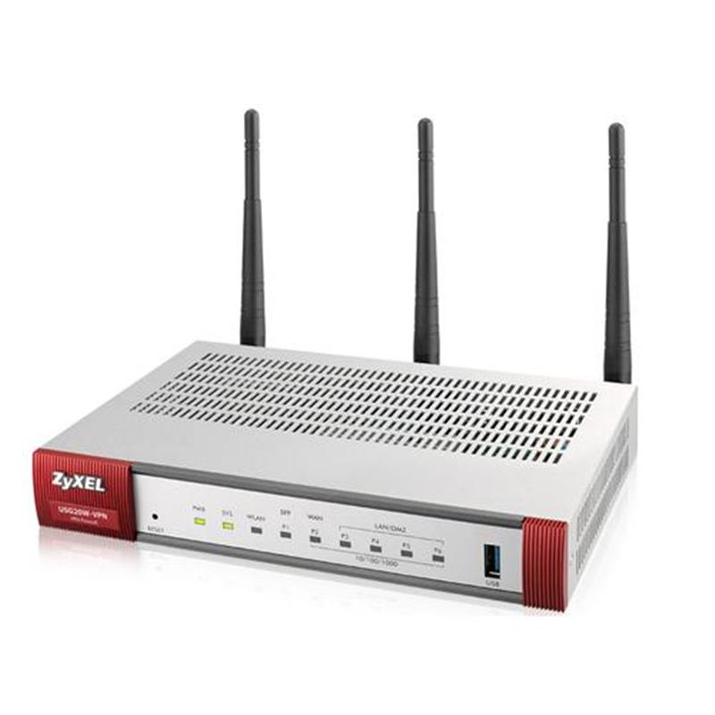 Zyxel USG20W-VPN-EU0101F draadloze router Dual-band (2.4 GHz / 5 GHz) Gigabit Ethernet Grijs, Rood