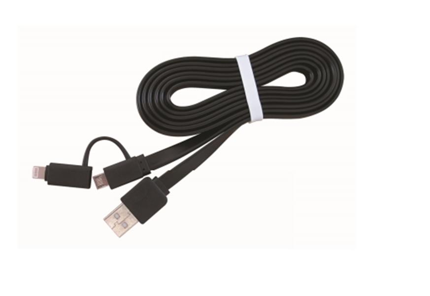 Gembird 2-in1 USB oplaadkabel voor lightning apple en micro-USB zwart 1 m *USBAM *LIGHTNINGM *MUSBM