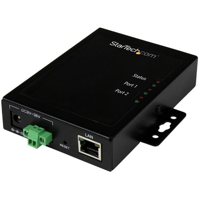 StarTech.com 2 Poorts Serieel naar IP Ethernet apparaatserver RS232 metaal en monteerbaar