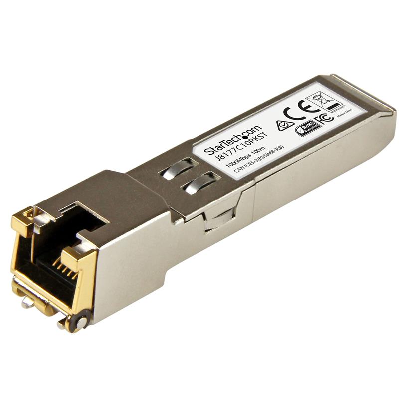 StarTech.com Gigabit RJ45 Koper / Copper SFP Transceiver Module HP J8177C Compatibel 10 stuks