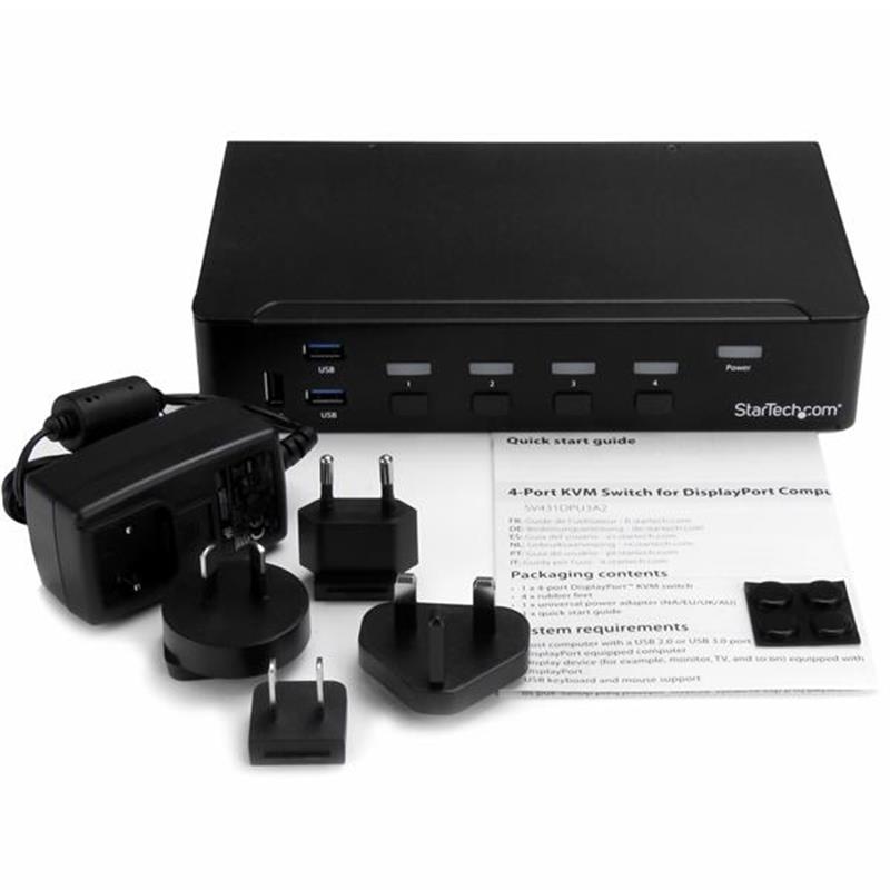 StarTech.com 4-Poorts DisplayPort KVM Switch USB 3.0 4K 30Hz