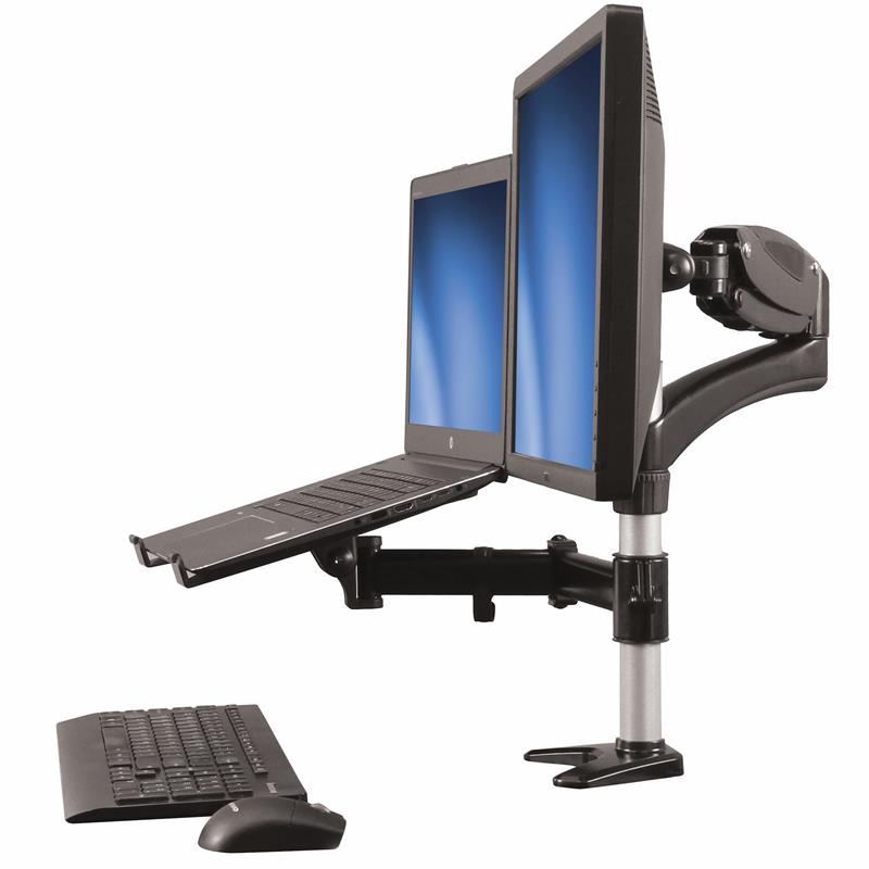 StarTech.com Monitor arm met laptop standaard- One-Touch verstelbare hoogte