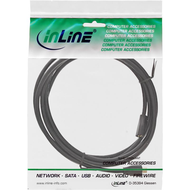 InLine Micro-USB extension cable USB 2 0 Micro-B M F black gold 2m