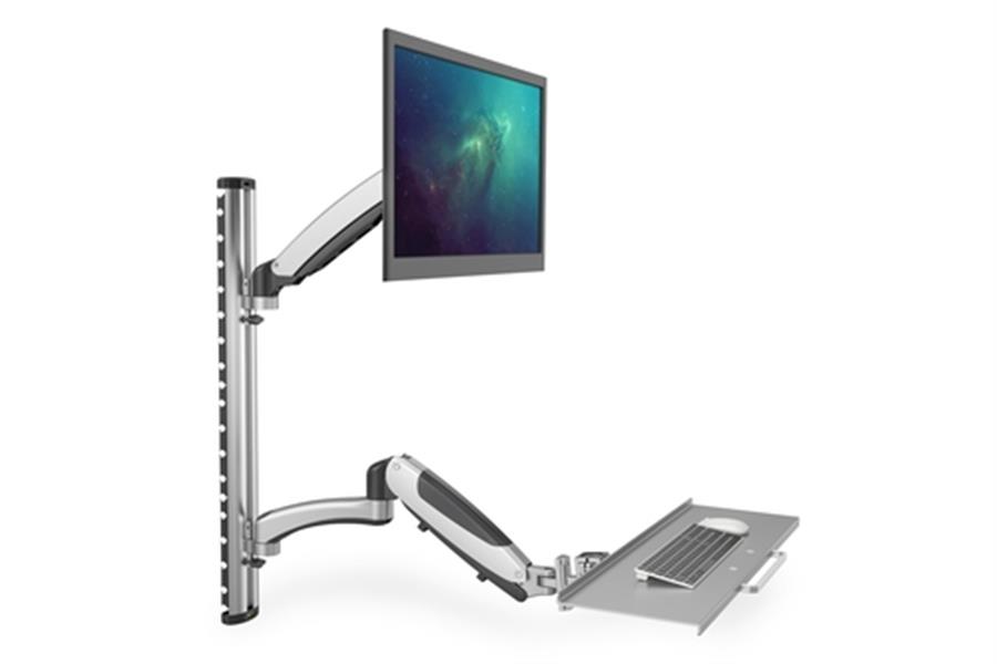 Workstation Monitor - Keyboard Wall Mount 27 inch - 6 kg - VESA 75x75 - 100x100 - silver