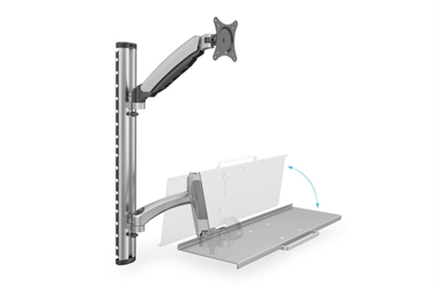 Workstation Monitor - Keyboard Wall Mount 27 inch - 6 kg - VESA 75x75 - 100x100 - silver