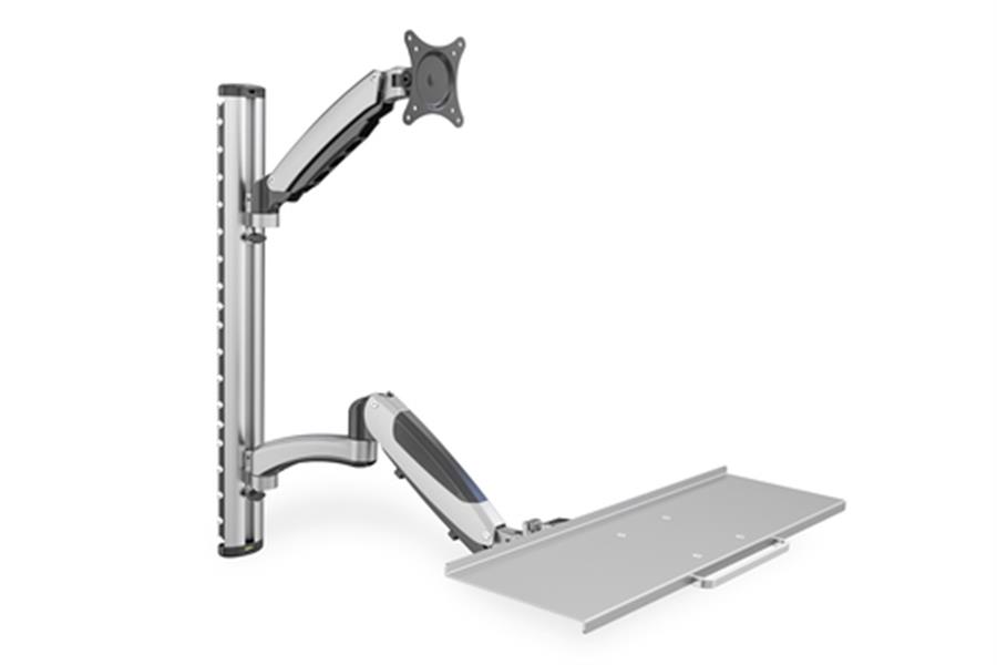 Workstation Monitor - Keyboard Wall Mount 27 inch - 6 kg - VESA 75x75 - 100x100 - silver