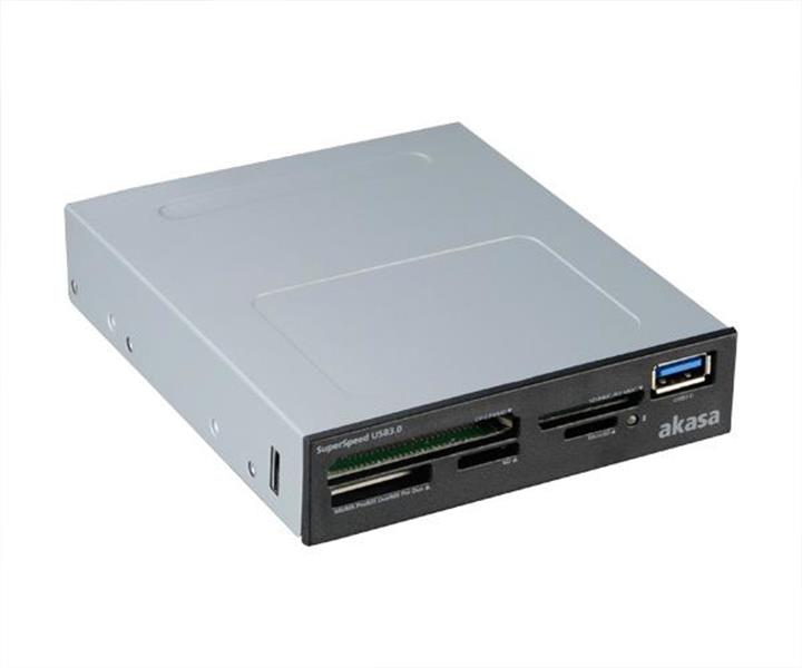 Akasa 3 5 Superspeed USB3 0 5-slot multicard reader with SDHC SDXC UHS-II Compatibility and USB passthrough