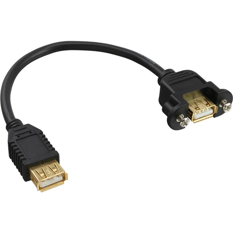 InLine USB 2 0 Adapter Cable Type A female to Chassis Connector Type A gold plated 0 2m