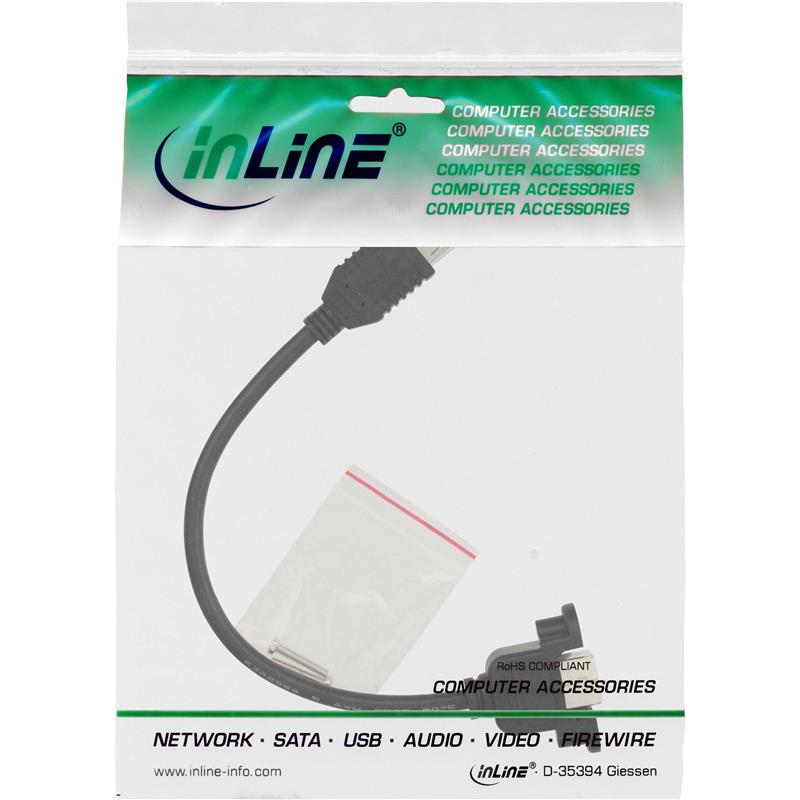 InLine USB 2 0 Adapter Cable Type A female to Chassis Connector Type B 0 2m