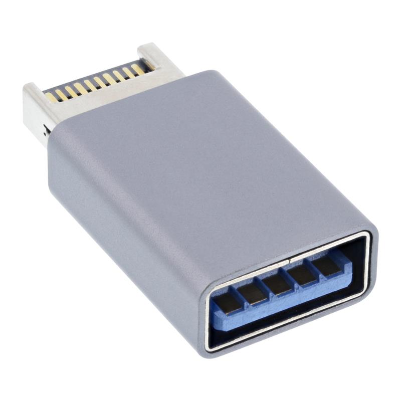 InLine USB 3 2 adapter internal USB-E front panel male to USB-A female