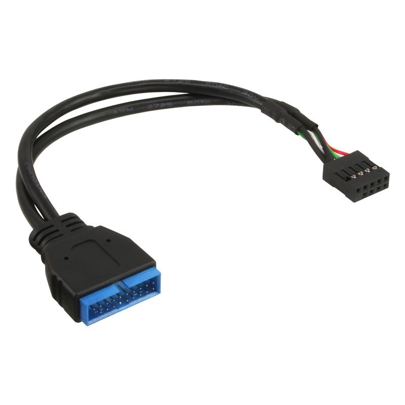 InLine USB 2 0 to 3 0 internal USB 2 0 header to USB 3 0 internal 0 15m