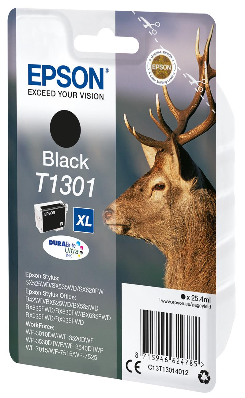 Epson Stag inktpatroon Black T1301 DURABrite Ultra Ink