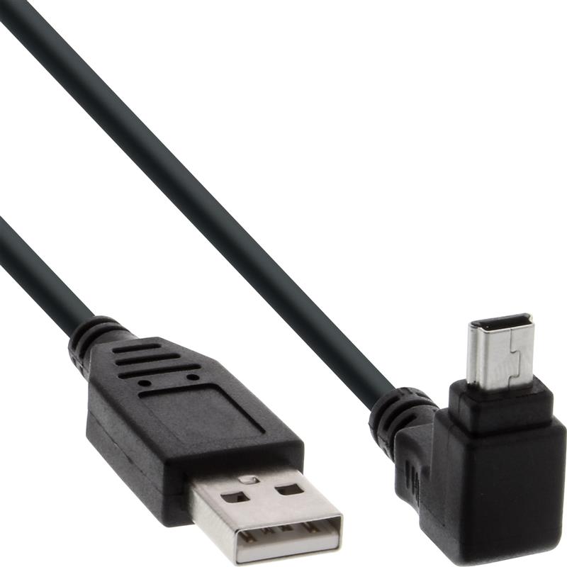 InLine USB Type A male to Mini 5 Pin male up angled 90° black 0 3m