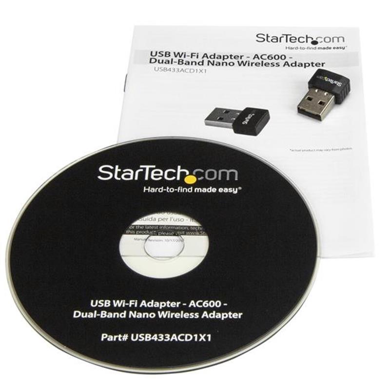 StarTech.com USB Wi-Fi adapter AC600 Dual-Band Nano adapter draadloos