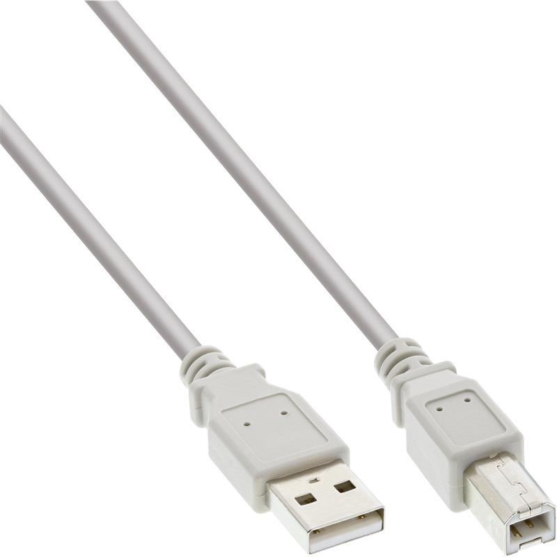 InLine USB 2 0 kabel beige AM BM 1m