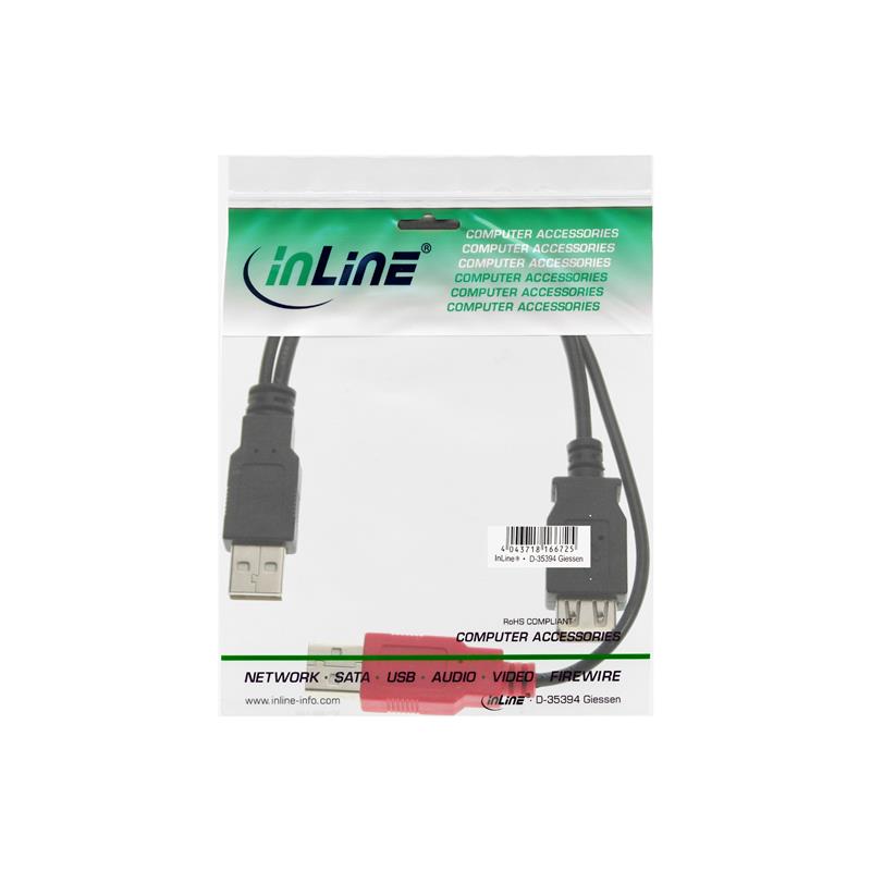 InLine USB 2 0 Y-verbindingskabel 2x stekker A naar socket A 0 2m