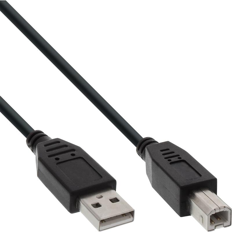 InLine USB 2 0 kabel zwart AM BM 5m