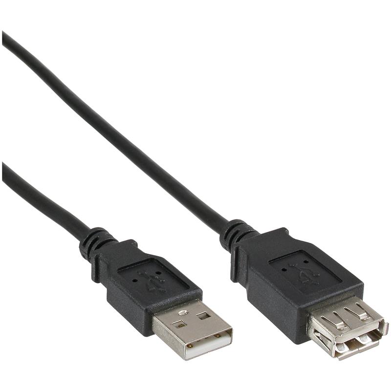 InLine USB 2 0 kabel zwart A M V 0 5m