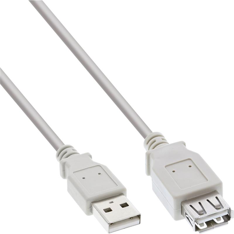 InLine USB 2 0 kabel beige grau A M V 0 5m