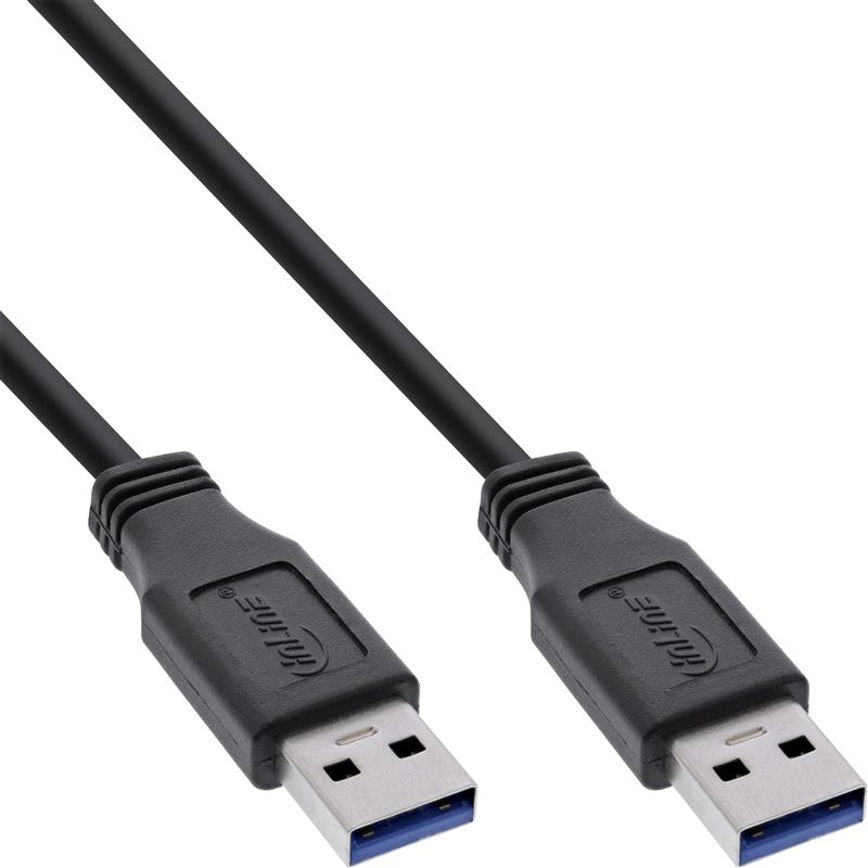 InLine USB 3 0 Cable Type A male to A male black 0 5m