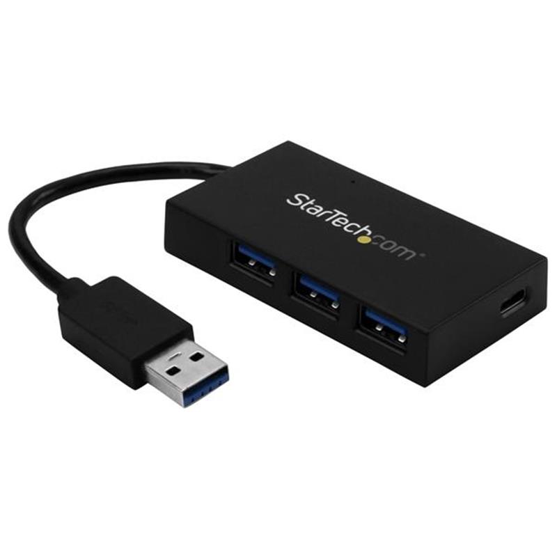 StarTech.com HB30A3A1CSFS interface hub USB 3.2 Gen 1 (3.1 Gen 1) Type-A 5000 Mbit/s Zwart