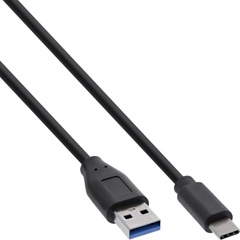 InLine USB 3 2 Cable USB Type-C male to A male black 1m