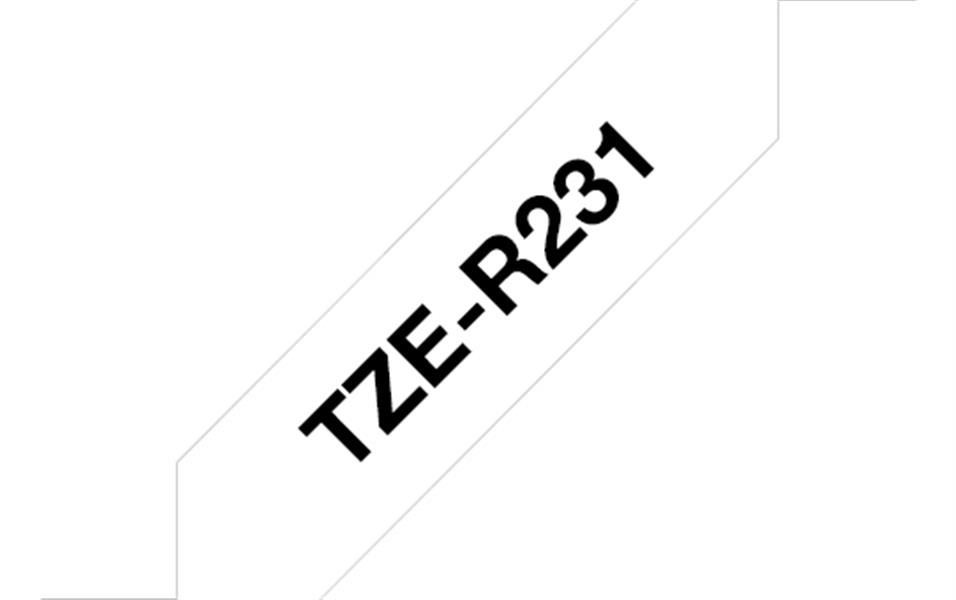 Brother TZE-R231 labelprinter-tape Zwart op wit