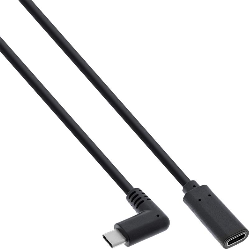 InLine USB 3 2 Cable Type C male angled to female black 2m