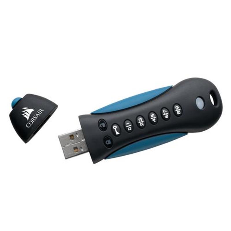 Corsair Padlock 3 64GB USB flash drive USB Type-A 3 2 Gen 1 3 1 Gen 1 Zwart Blauw