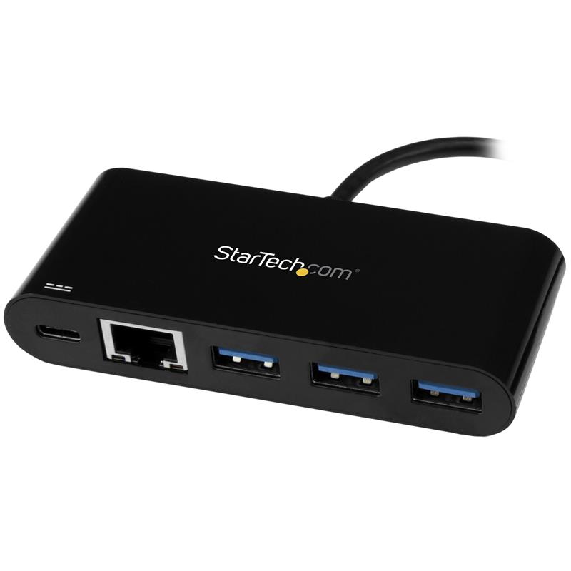 StarTech.com USB-C naar Ethernet adapter met 3 poorts USB 3.0 hub en Power Delivery