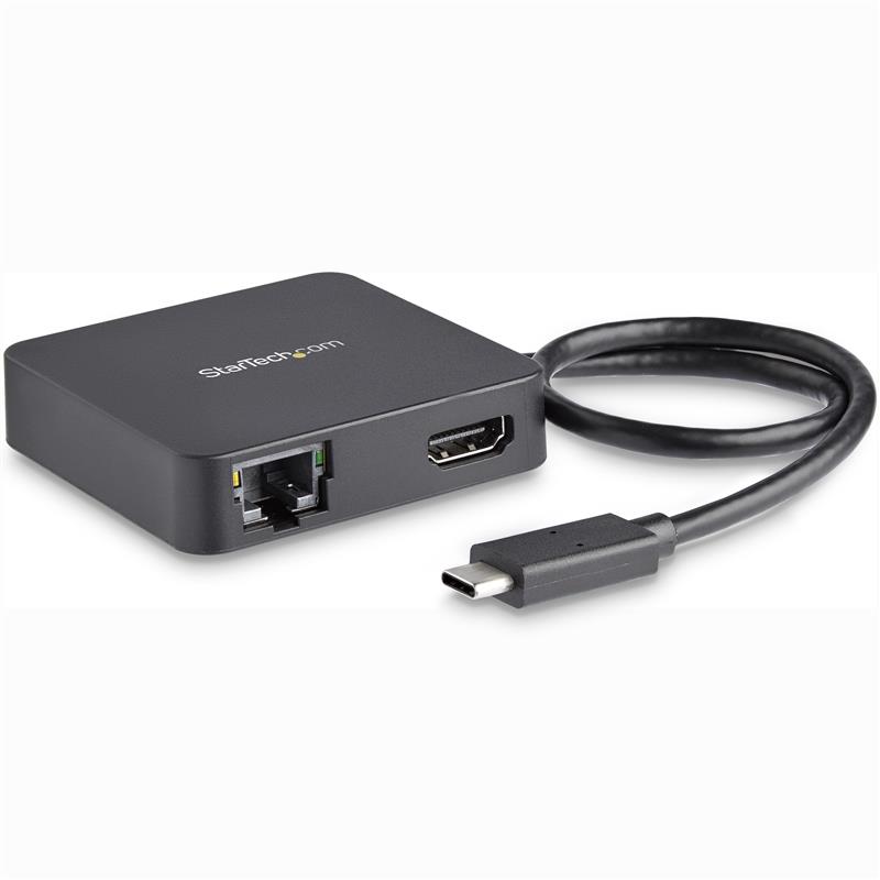 StarTech.com USB C Multiport Adapter, USB-C Travel Dock met 4K HDMI Video, Gigabit Ethernet, USB 3.0 Hub (1x USB-A 1x USB-C), USB Type-C Mini Laptop D