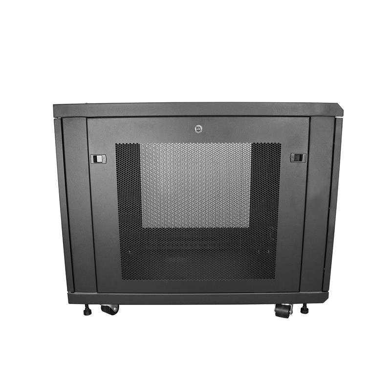 StarTech.com 12U 19” Server Rack Cabinet, 4 Post, Verstelbare Diepte (5 tot 76cm), IT Rack voor Netwerkapparatuur op Wielen met Schap & Kabel Manageme