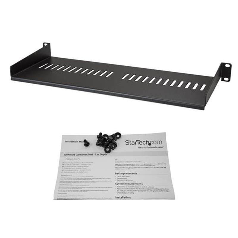 StarTech.com Ventilerend 1U schap voor server rack 7"" / 17,5 cm diep