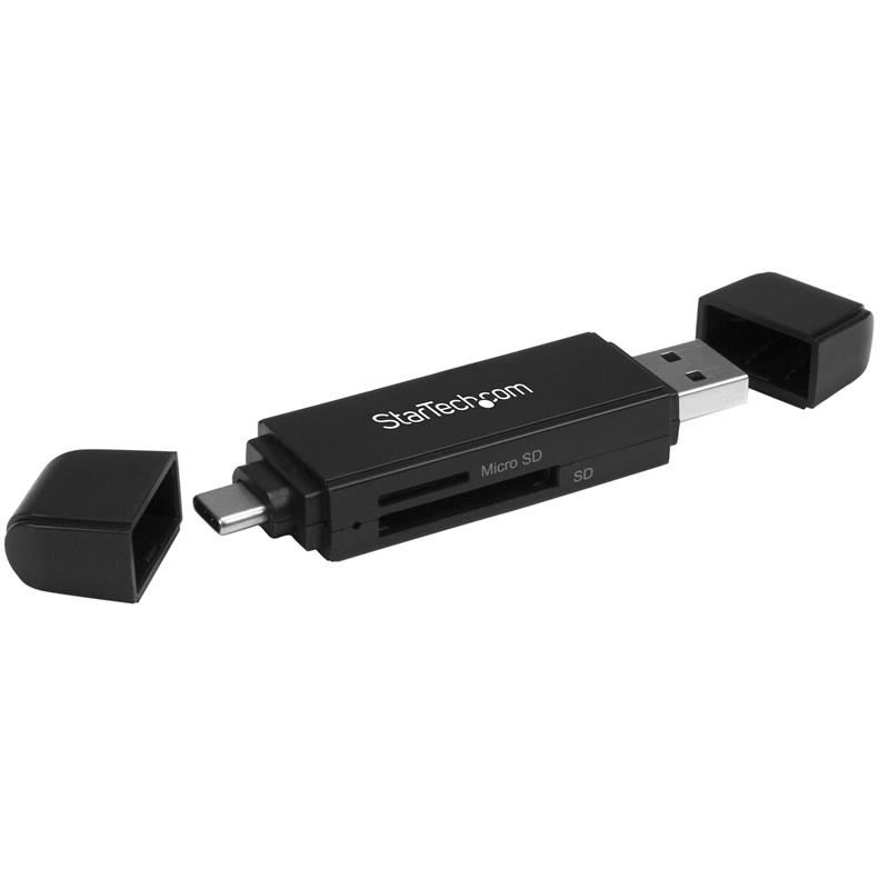 StarTech.com USB 3.0 Geheugenkaart Reader/Writer voor SD en microSD Kaarten, USB-C en USB-A, USB 3.0 SD Card Reader, Compact, 5Gbps, MicroSD USB Adapt