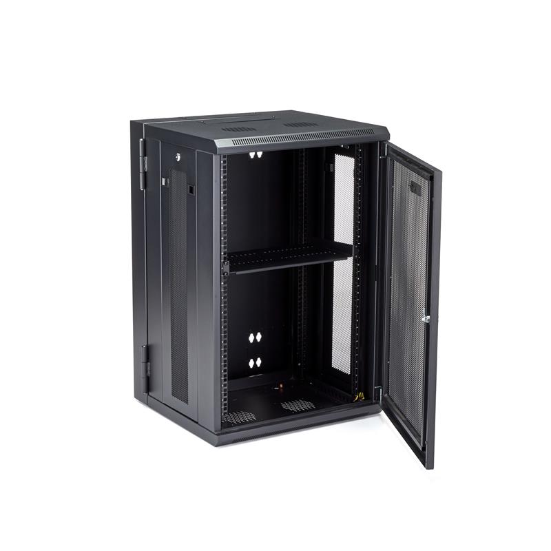 StarTech.com 18U 19"" Wandmonteerbaar Netwerk Cabinet, Diepte 40cm (16""), Afsluitbaar IT Rack voor Netwerk Switch/Apparatuur, Geventileerd Data Rack 