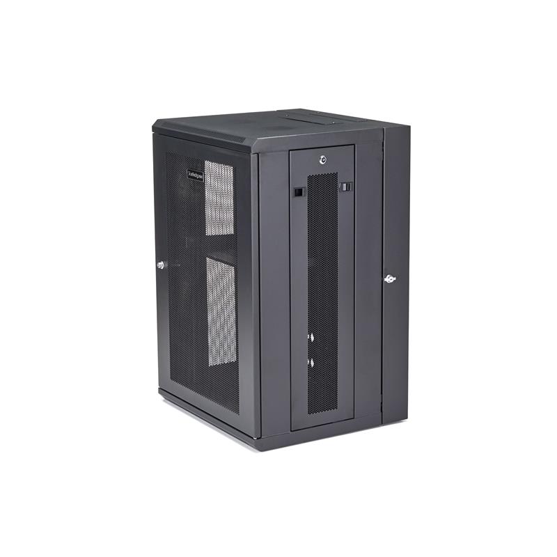 StarTech.com 18U 19"" Wandmonteerbaar Netwerk Cabinet, Diepte 40cm (16""), Afsluitbaar IT Rack voor Netwerk Switch/Apparatuur, Geventileerd Data Rack 