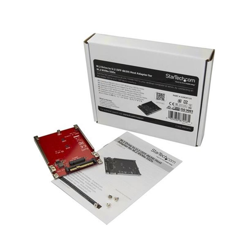 StarTech.com M.2 schijf naar U.2 (SFF-8639) host adapter voor M.2 PCIe NVMe SSDs