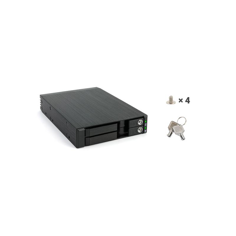 FANTEC MR-25DUAL 2 5 SATA SAS HDD SSD removable frame black