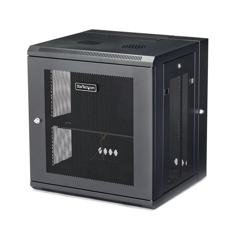 StarTech.com 12U 19"" Wandmonteerbaar Netwerk Cabinet, Diepte 40cm (16""), Afsluitbaar IT Rack voor Netwerk Switch/Apparatuur, Geventileerd Data Rack 