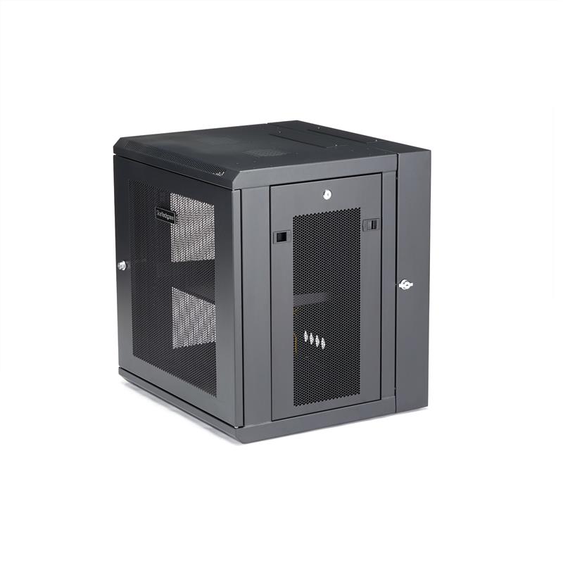 StarTech.com 12U 19"" Wandmonteerbaar Netwerk Cabinet, Diepte 40cm (16""), Afsluitbaar IT Rack voor Netwerk Switch/Apparatuur, Geventileerd Data Rack 