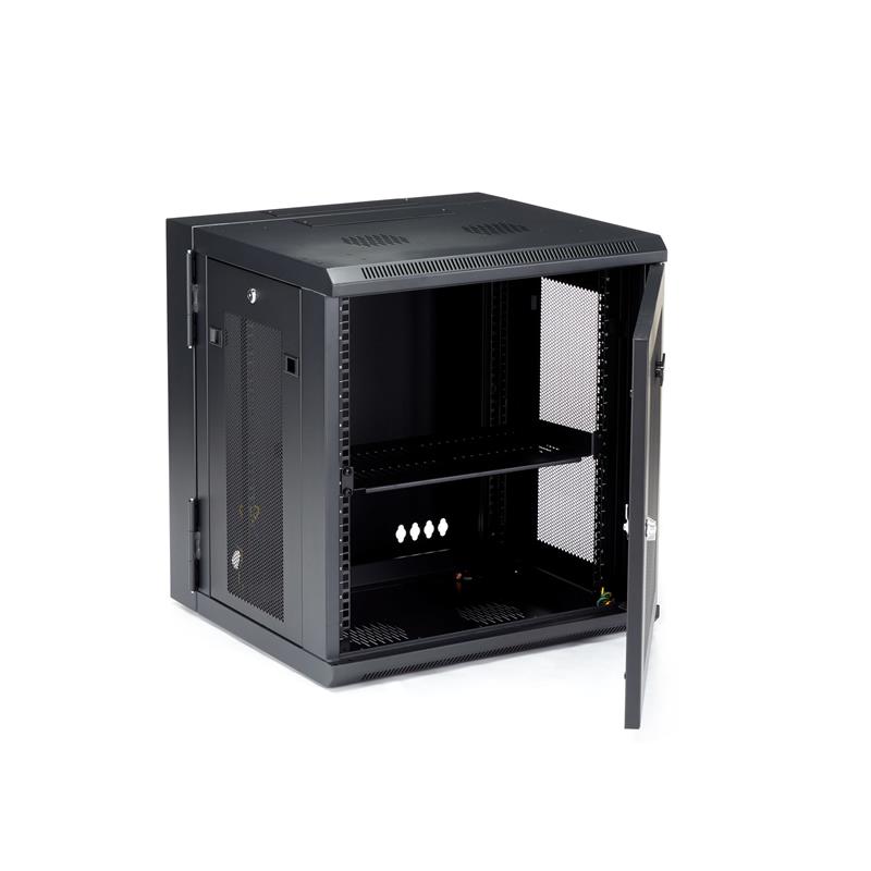 StarTech.com 12U 19"" Wandmonteerbaar Netwerk Cabinet, Diepte 40cm (16""), Afsluitbaar IT Rack voor Netwerk Switch/Apparatuur, Geventileerd Data Rack 