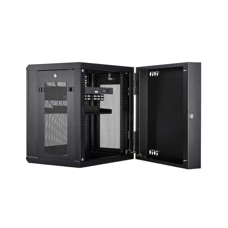 StarTech.com 12U 19"" Wandmonteerbaar Netwerk Cabinet, Diepte 40cm (16""), Afsluitbaar IT Rack voor Netwerk Switch/Apparatuur, Geventileerd Data Rack 