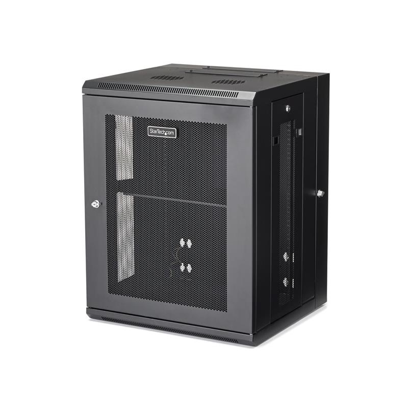 StarTech.com 15U 19"" Wandmonteerbaar Netwerk Cabinet, Diepte 40cm (16""), Afsluitbaar IT Rack voor Netwerk Switch/Apparatuur, Geventileerd Data Rack 